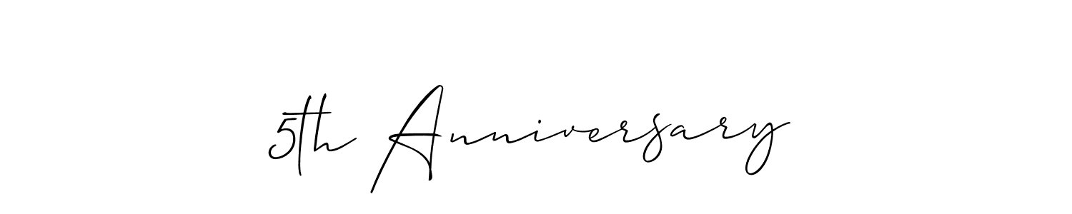 Also You can easily find your signature by using the search form. We will create 5th Anniversary name handwritten signature images for you free of cost using Allison_Script sign style. 5th Anniversary signature style 2 images and pictures png
