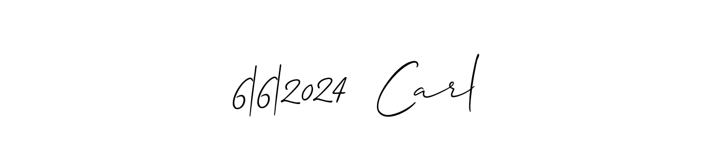 Make a beautiful signature design for name 6|6|2024  Carl. With this signature (Allison_Script) style, you can create a handwritten signature for free. 6|6|2024  Carl signature style 2 images and pictures png