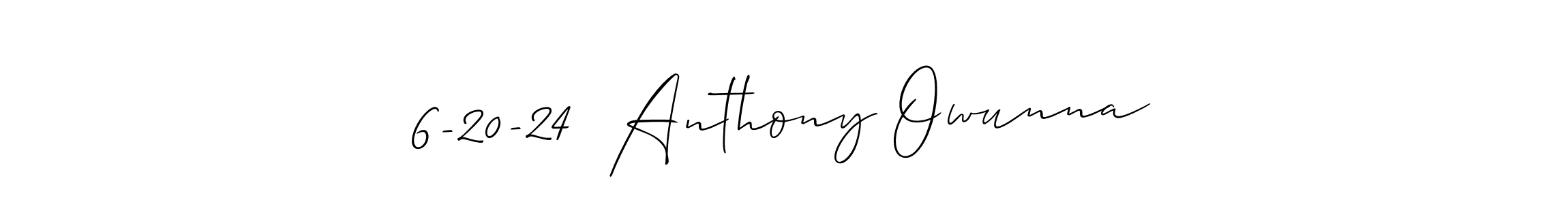 Make a short 6-20-24  Anthony Owunna signature style. Manage your documents anywhere anytime using Allison_Script. Create and add eSignatures, submit forms, share and send files easily. 6-20-24  Anthony Owunna signature style 2 images and pictures png