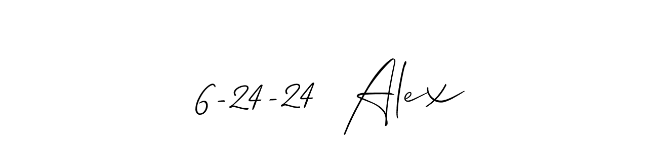 Also You can easily find your signature by using the search form. We will create 6-24-24  Alex name handwritten signature images for you free of cost using Allison_Script sign style. 6-24-24  Alex signature style 2 images and pictures png