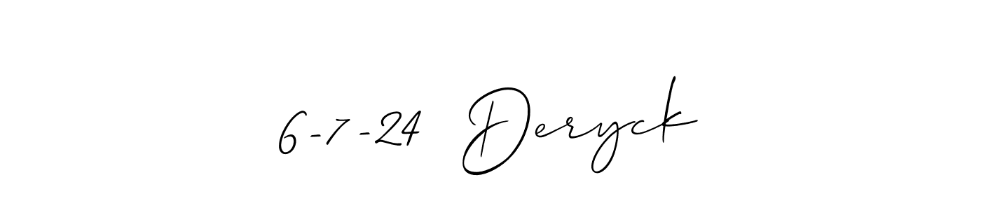 It looks lik you need a new signature style for name 6-7-24  Deryck. Design unique handwritten (Allison_Script) signature with our free signature maker in just a few clicks. 6-7-24  Deryck signature style 2 images and pictures png
