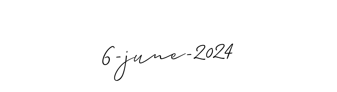 How to make 6-june-2024 name signature. Use Allison_Script style for creating short signs online. This is the latest handwritten sign. 6-june-2024 signature style 2 images and pictures png