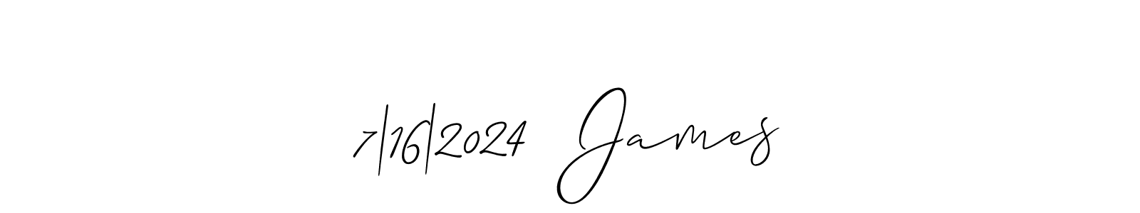 Make a beautiful signature design for name 7|16|2024  James. With this signature (Allison_Script) style, you can create a handwritten signature for free. 7|16|2024  James signature style 2 images and pictures png