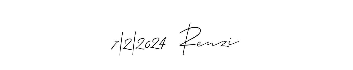 How to make 7|2|2024  Renzi name signature. Use Allison_Script style for creating short signs online. This is the latest handwritten sign. 7|2|2024  Renzi signature style 2 images and pictures png