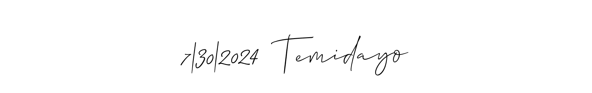 Make a beautiful signature design for name 7|30|2024  Temidayo. With this signature (Allison_Script) style, you can create a handwritten signature for free. 7|30|2024  Temidayo signature style 2 images and pictures png