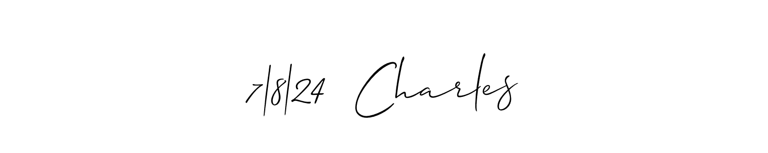 Similarly Allison_Script is the best handwritten signature design. Signature creator online .You can use it as an online autograph creator for name 7|8|24  Charles. 7|8|24  Charles signature style 2 images and pictures png