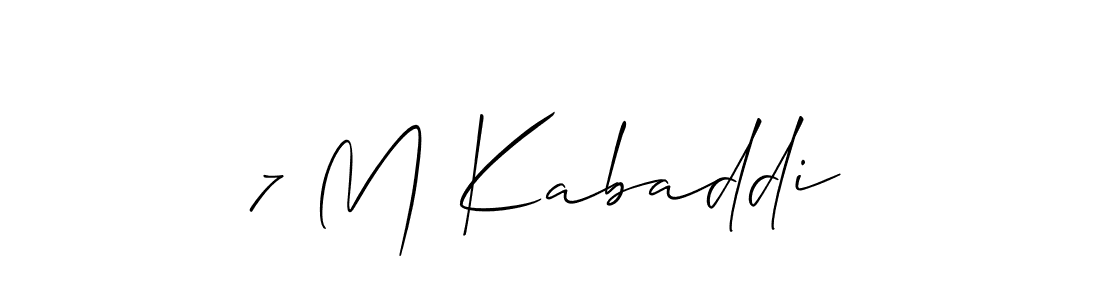 How to make 7 M Kabaddi name signature. Use Allison_Script style for creating short signs online. This is the latest handwritten sign. 7 M Kabaddi signature style 2 images and pictures png