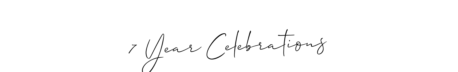 It looks lik you need a new signature style for name 7 Year Celebrations. Design unique handwritten (Allison_Script) signature with our free signature maker in just a few clicks. 7 Year Celebrations signature style 2 images and pictures png