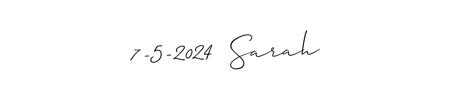 This is the best signature style for the 7-5-2024  Sarah name. Also you like these signature font (Allison_Script). Mix name signature. 7-5-2024  Sarah signature style 2 images and pictures png