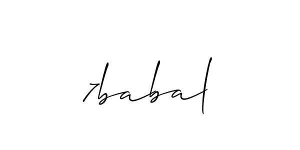 Use a signature maker to create a handwritten signature online. With this signature software, you can design (Allison_Script) your own signature for name 7babal. 7babal signature style 2 images and pictures png