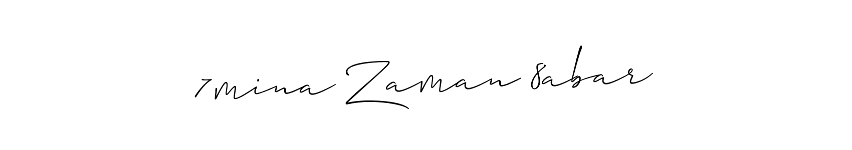 if you are searching for the best signature style for your name 7mina Zaman 8abar. so please give up your signature search. here we have designed multiple signature styles  using Allison_Script. 7mina Zaman 8abar signature style 2 images and pictures png