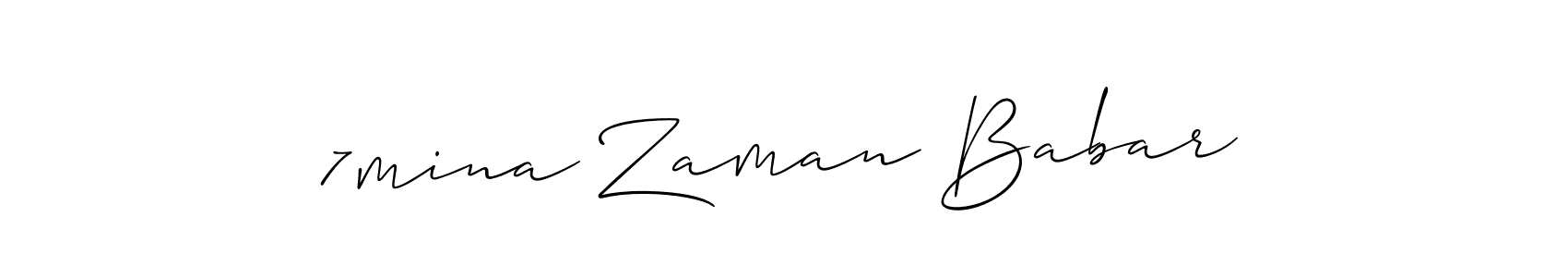 Also we have 7mina Zaman Babar name is the best signature style. Create professional handwritten signature collection using Allison_Script autograph style. 7mina Zaman Babar signature style 2 images and pictures png