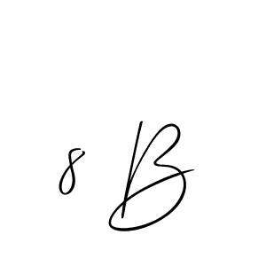 The best way (Allison_Script) to make a short signature is to pick only two or three words in your name. The name 8 B include a total of six letters. For converting this name. 8 B signature style 2 images and pictures png