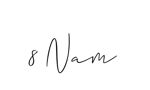 Make a beautiful signature design for name 8 Nam. With this signature (Allison_Script) style, you can create a handwritten signature for free. 8 Nam signature style 2 images and pictures png