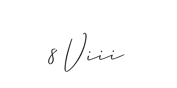 Make a beautiful signature design for name 8 Viii. With this signature (Allison_Script) style, you can create a handwritten signature for free. 8 Viii signature style 2 images and pictures png