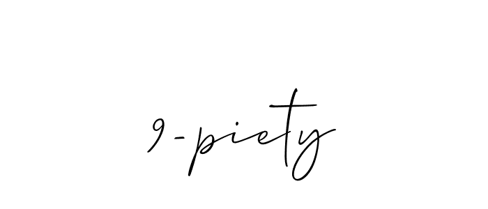 How to make 9-piety signature? Allison_Script is a professional autograph style. Create handwritten signature for 9-piety name. 9-piety signature style 2 images and pictures png