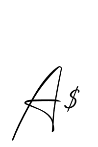Make a beautiful signature design for name A$. Use this online signature maker to create a handwritten signature for free. A$ signature style 2 images and pictures png