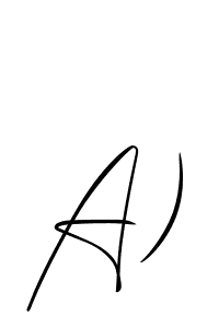 Also You can easily find your signature by using the search form. We will create A) name handwritten signature images for you free of cost using Allison_Script sign style. A) signature style 2 images and pictures png