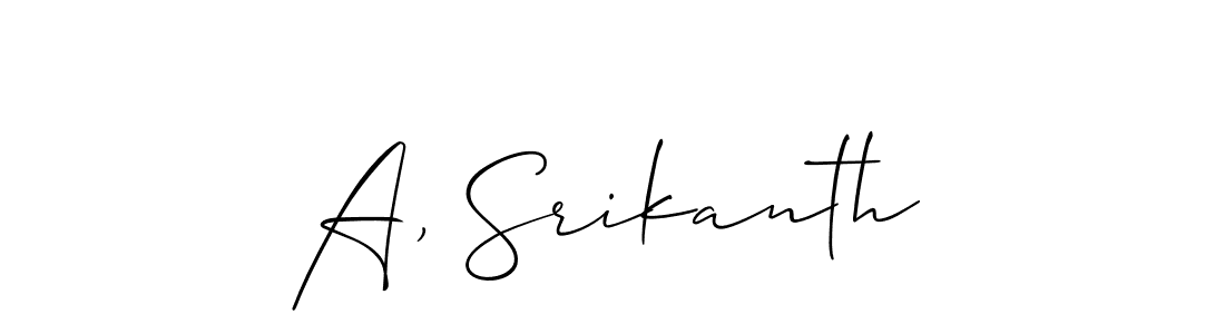 A, Srikanth stylish signature style. Best Handwritten Sign (Allison_Script) for my name. Handwritten Signature Collection Ideas for my name A, Srikanth. A, Srikanth signature style 2 images and pictures png