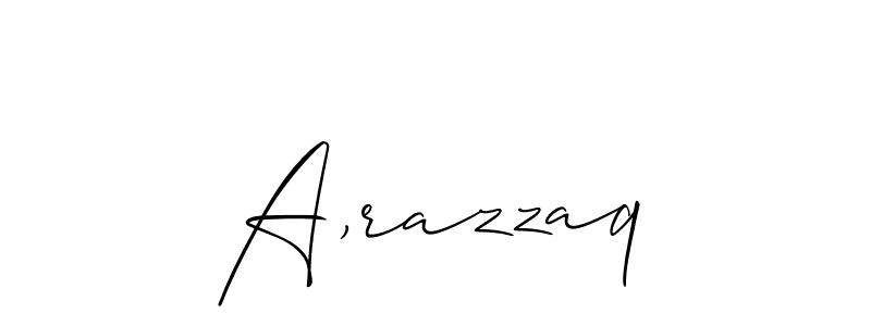 Similarly Allison_Script is the best handwritten signature design. Signature creator online .You can use it as an online autograph creator for name A,razzaq. A,razzaq signature style 2 images and pictures png