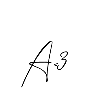 Make a beautiful signature design for name A<3. With this signature (Allison_Script) style, you can create a handwritten signature for free. A<3 signature style 2 images and pictures png