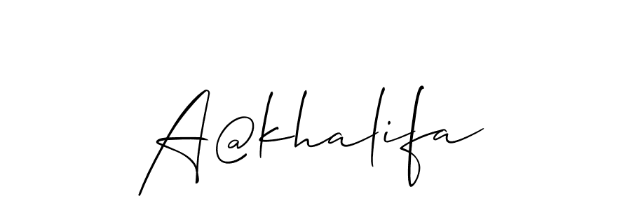 Allison_Script is a professional signature style that is perfect for those who want to add a touch of class to their signature. It is also a great choice for those who want to make their signature more unique. Get A@khalifa name to fancy signature for free. A@khalifa signature style 2 images and pictures png