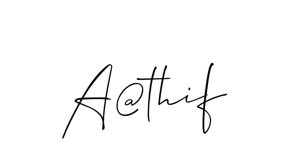 Create a beautiful signature design for name A@thif. With this signature (Allison_Script) fonts, you can make a handwritten signature for free. A@thif signature style 2 images and pictures png