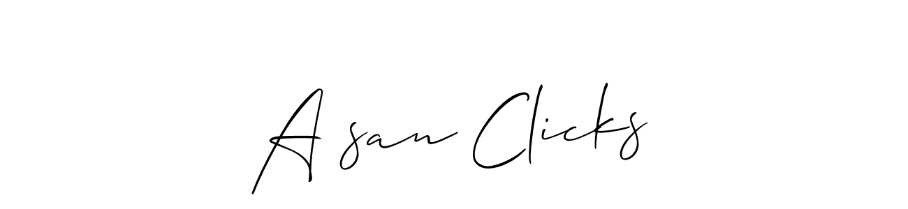 The best way (Allison_Script) to make a short signature is to pick only two or three words in your name. The name Aحsan Clicks include a total of six letters. For converting this name. Aحsan Clicks signature style 2 images and pictures png