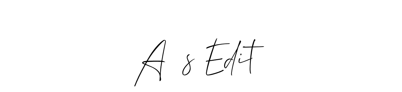 Make a beautiful signature design for name A❤️s Edit. With this signature (Allison_Script) style, you can create a handwritten signature for free. A❤️s Edit signature style 2 images and pictures png