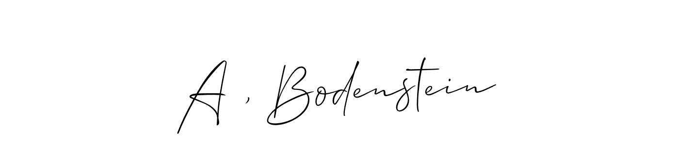 How to make A , Bodenstein signature? Allison_Script is a professional autograph style. Create handwritten signature for A , Bodenstein name. A , Bodenstein signature style 2 images and pictures png