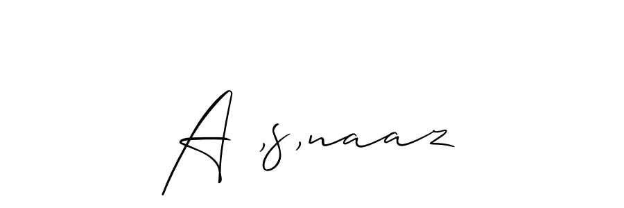 Also You can easily find your signature by using the search form. We will create A ,s,naaz name handwritten signature images for you free of cost using Allison_Script sign style. A ,s,naaz signature style 2 images and pictures png