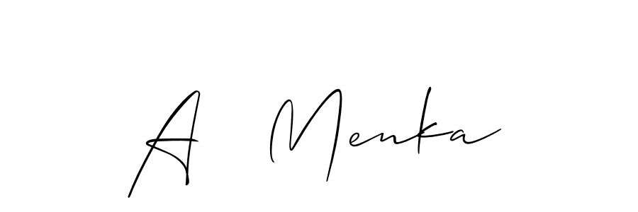 You can use this online signature creator to create a handwritten signature for the name A   Menka. This is the best online autograph maker. A   Menka signature style 2 images and pictures png