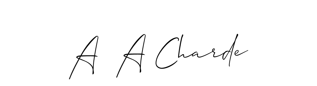 Create a beautiful signature design for name A  A Charde. With this signature (Allison_Script) fonts, you can make a handwritten signature for free. A  A Charde signature style 2 images and pictures png