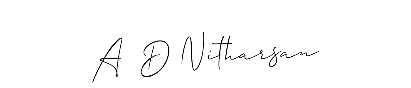 Design your own signature with our free online signature maker. With this signature software, you can create a handwritten (Allison_Script) signature for name A  D Nitharsan. A  D Nitharsan signature style 2 images and pictures png