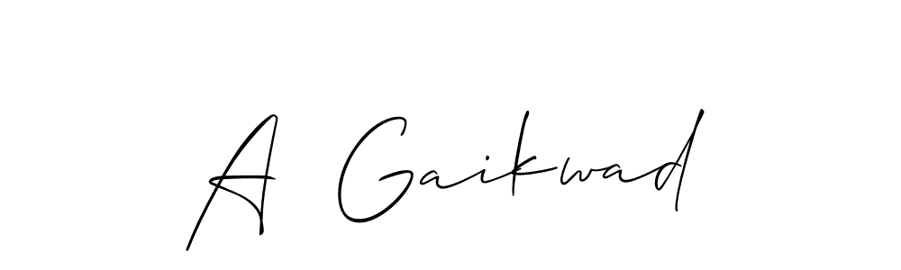 Make a beautiful signature design for name A  Gaikwad. With this signature (Allison_Script) style, you can create a handwritten signature for free. A  Gaikwad signature style 2 images and pictures png