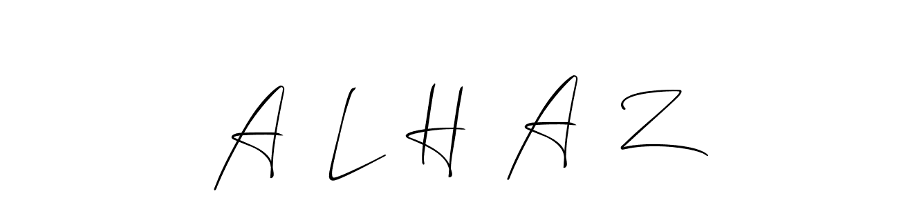 You should practise on your own different ways (Allison_Script) to write your name (A  L  H  A  Z) in signature. don't let someone else do it for you. A  L  H  A  Z signature style 2 images and pictures png
