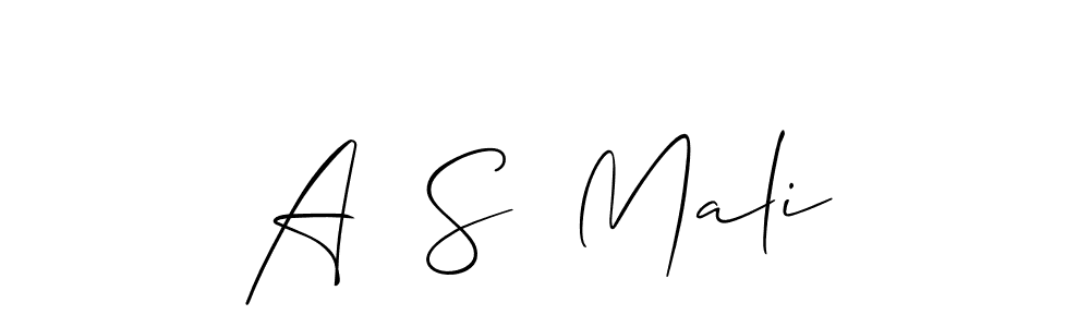 Use a signature maker to create a handwritten signature online. With this signature software, you can design (Allison_Script) your own signature for name A  S  Mali. A  S  Mali signature style 2 images and pictures png