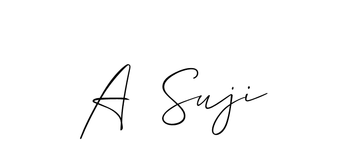 Make a short A  Suji signature style. Manage your documents anywhere anytime using Allison_Script. Create and add eSignatures, submit forms, share and send files easily. A  Suji signature style 2 images and pictures png
