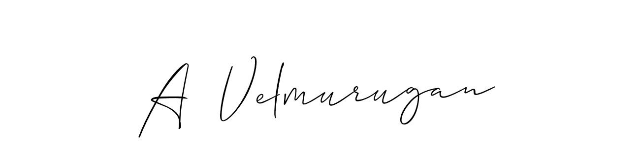 The best way (Allison_Script) to make a short signature is to pick only two or three words in your name. The name A  Velmurugan include a total of six letters. For converting this name. A  Velmurugan signature style 2 images and pictures png