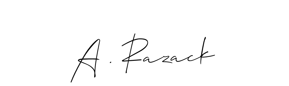 Also You can easily find your signature by using the search form. We will create A . Razack name handwritten signature images for you free of cost using Allison_Script sign style. A . Razack signature style 2 images and pictures png