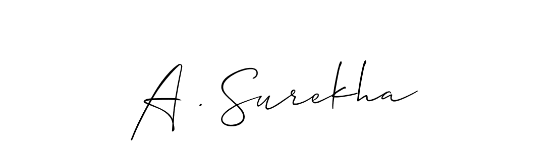 How to Draw A . Surekha signature style? Allison_Script is a latest design signature styles for name A . Surekha. A . Surekha signature style 2 images and pictures png