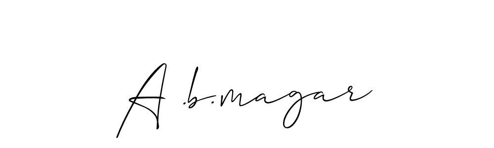 Use a signature maker to create a handwritten signature online. With this signature software, you can design (Allison_Script) your own signature for name A .b.magar. A .b.magar signature style 2 images and pictures png