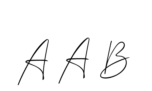 Also we have A A B name is the best signature style. Create professional handwritten signature collection using Allison_Script autograph style. A A B signature style 2 images and pictures png