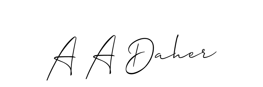 You should practise on your own different ways (Allison_Script) to write your name (A A Daher) in signature. don't let someone else do it for you. A A Daher signature style 2 images and pictures png
