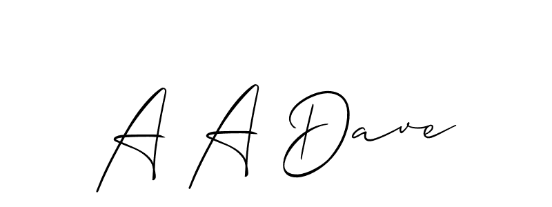 Also we have A A Dave name is the best signature style. Create professional handwritten signature collection using Allison_Script autograph style. A A Dave signature style 2 images and pictures png