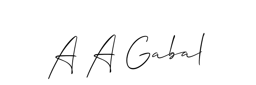 if you are searching for the best signature style for your name A A Gabal. so please give up your signature search. here we have designed multiple signature styles  using Allison_Script. A A Gabal signature style 2 images and pictures png