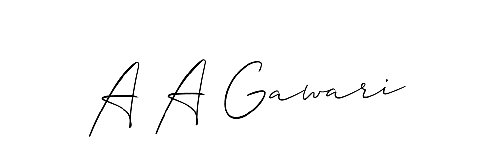 Also we have A A Gawari name is the best signature style. Create professional handwritten signature collection using Allison_Script autograph style. A A Gawari signature style 2 images and pictures png