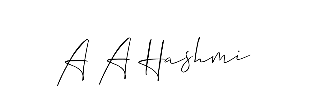 Create a beautiful signature design for name A A Hashmi. With this signature (Allison_Script) fonts, you can make a handwritten signature for free. A A Hashmi signature style 2 images and pictures png