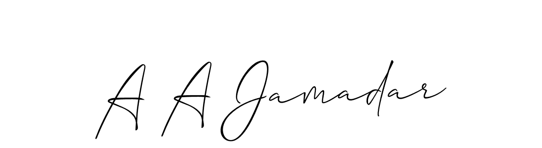 Make a beautiful signature design for name A A Jamadar. With this signature (Allison_Script) style, you can create a handwritten signature for free. A A Jamadar signature style 2 images and pictures png
