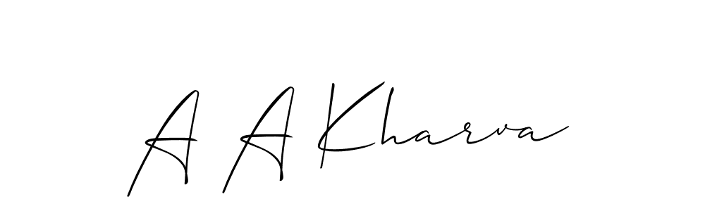 Also You can easily find your signature by using the search form. We will create A A Kharva name handwritten signature images for you free of cost using Allison_Script sign style. A A Kharva signature style 2 images and pictures png